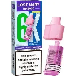 Blueberry cherry cranberry Lost Mary BM6000 pod & refill 12ml