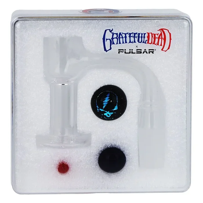 Grateful Dead x Pulsar Terp Slurper Quartz Banger & Marbles Set – 4pc / 14mm M