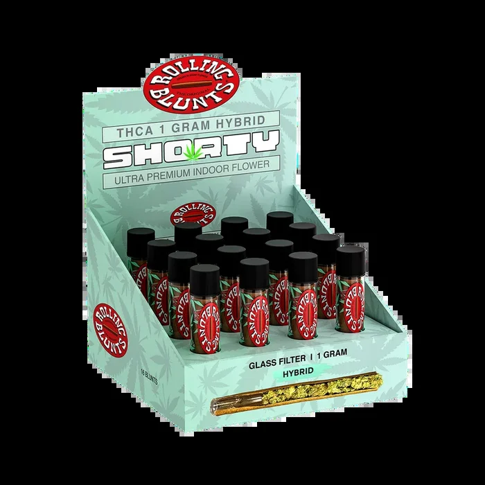 Rolling Blunts THCA 1g Shorty Glass Tip Blunts